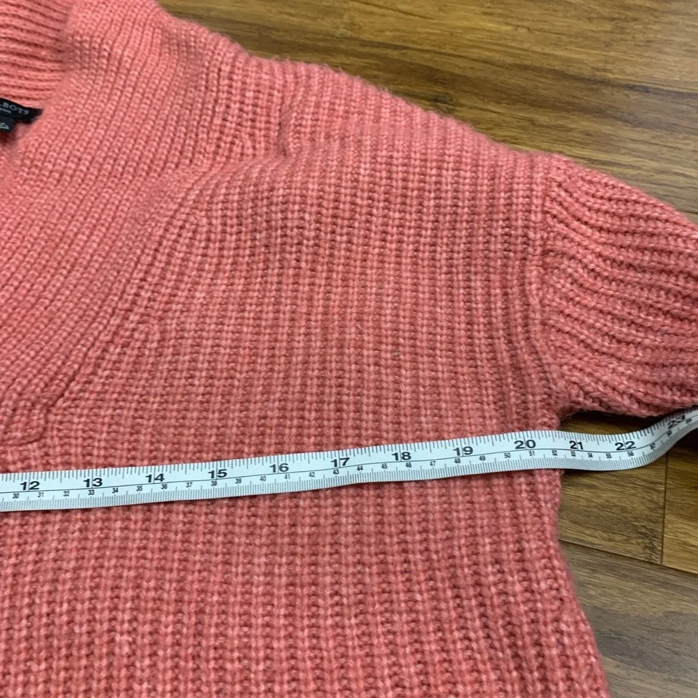 Talbots Sweater Womens Size Large Petite V-Neck Pullover Knit Ribbed Casual Pink